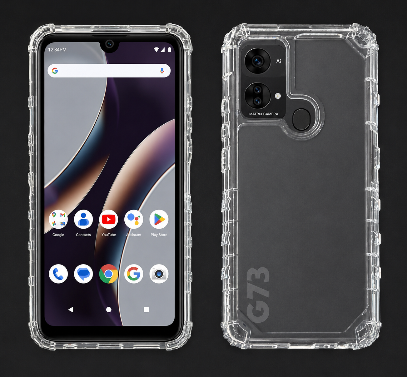 BLU Clear Rugged Phone Case, cover for BLU G73 G0771ww Smartphone